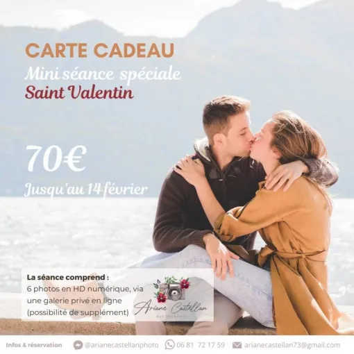 Carte cadeaux St Valentin, une séance photo couple, famille ou solo à offrir, Massif de la Chartreuse, Ariane Castellan Photographe