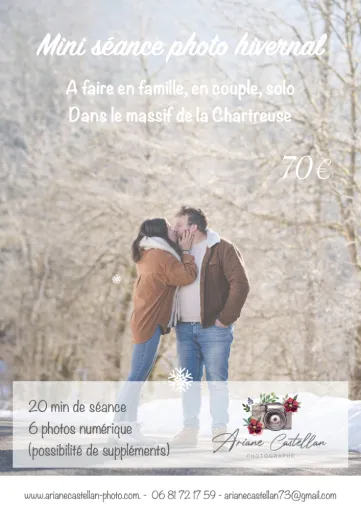 Ariane Castellan, Photographe, mini séance hivernal dans la neige, Savoie, Isère, Chambéry chartreuse